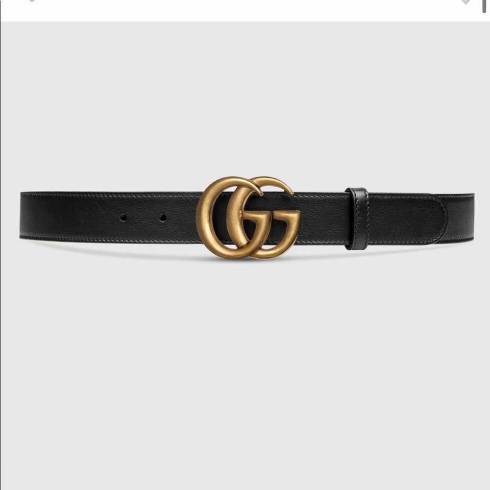Gucci leather belt with Double G buckle